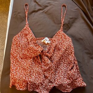 Princess Polly Dru Top (cami, cropped, floral tie top)